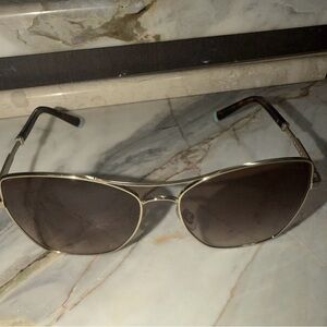 Tiffany & Co. Gold and Brown Sunglasses